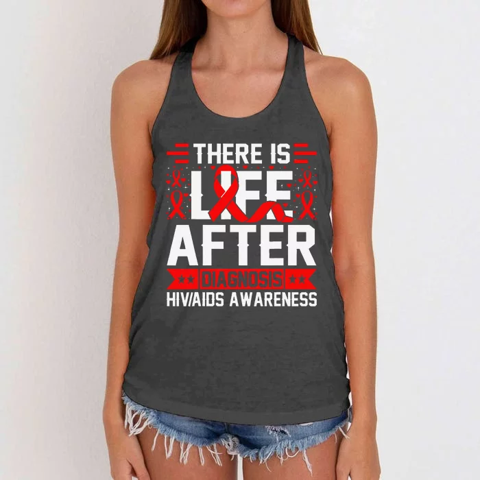 Hiv Awareness Red Ribbon World Aids Day Fighters Women's Knotted Racerback Tank