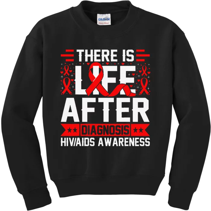 Hiv Awareness Red Ribbon World Aids Day Fighters Kids Sweatshirt