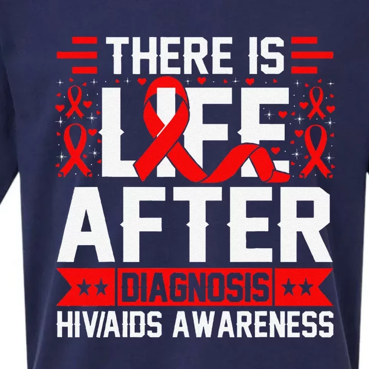 Hiv Awareness Red Ribbon World Aids Day Fighters Sueded Cloud Jersey T-Shirt