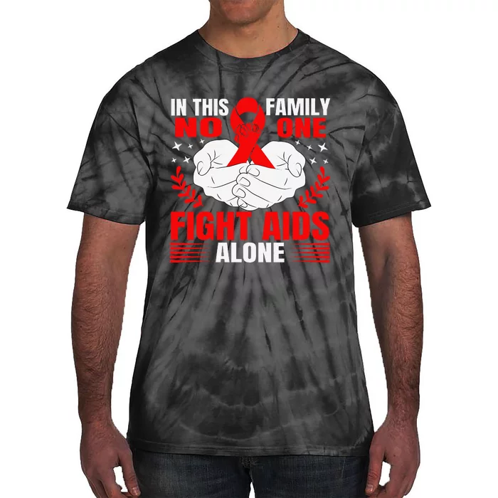 Hiv Awareness Red Ribbon World Aids Day Fighters Tie-Dye T-Shirt