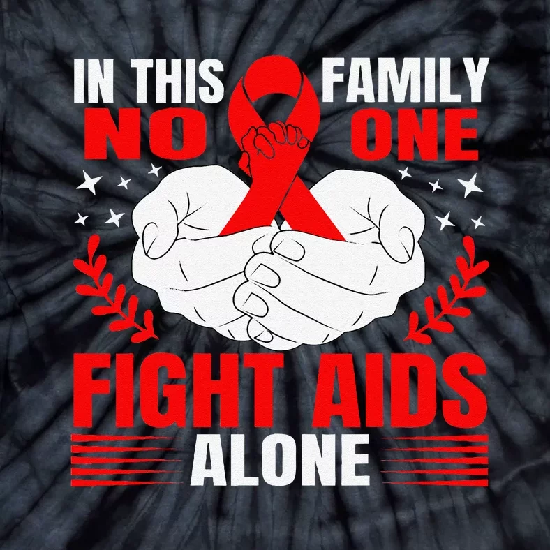 Hiv Awareness Red Ribbon World Aids Day Fighters Tie-Dye T-Shirt