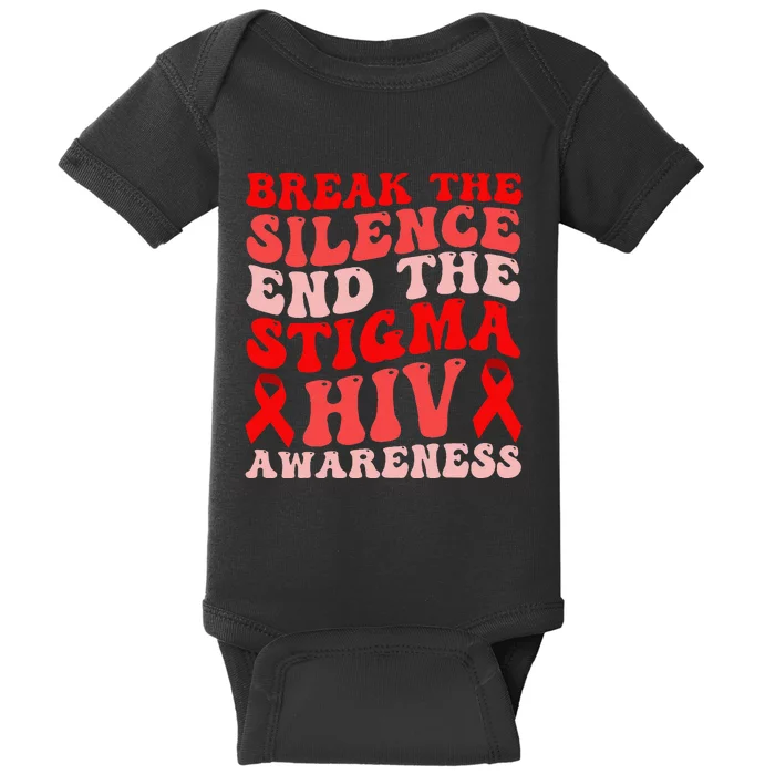 Hiv Awareness Red Ribbon World Aids Day Fighters Baby Bodysuit