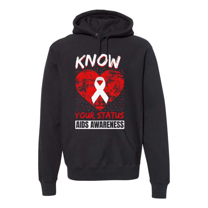 Hiv Awareness Red Ribbon World Aids Day Fighters Premium Hoodie