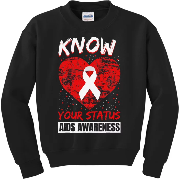 Hiv Awareness Red Ribbon World Aids Day Fighters Kids Sweatshirt