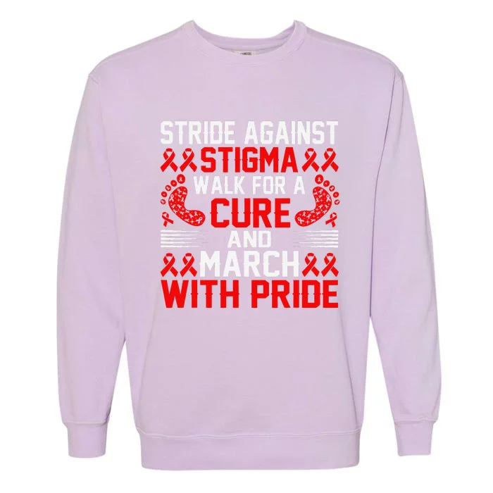 Hiv Awareness Red Ribbon World Aids Day Fighters Garment-Dyed Sweatshirt