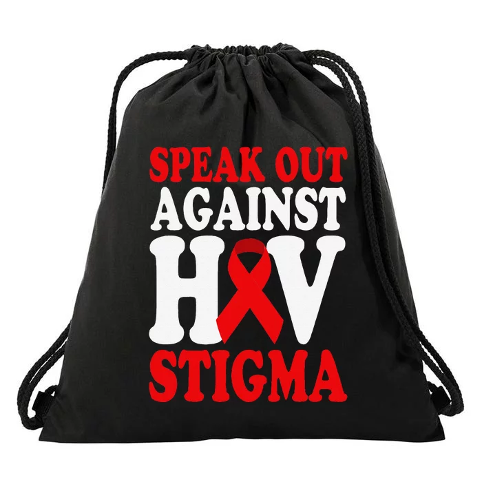 Hiv Awareness Red Ribbon World Aids Day Fighters Drawstring Bag