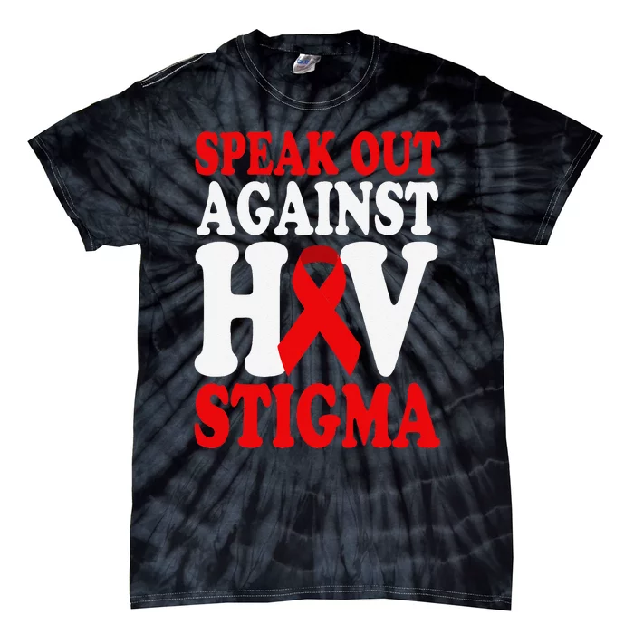 Hiv Awareness Red Ribbon World Aids Day Fighters Tie-Dye T-Shirt