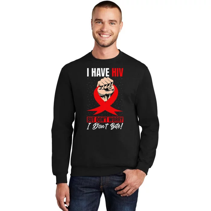 Hiv Awareness Red Ribbon World Aids Day Fighters Tall Sweatshirt