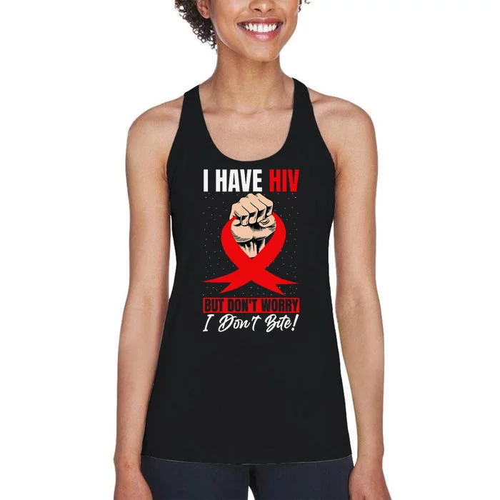 Hiv Awareness Red Ribbon World Aids Day Fighters Women's Racerback Tank