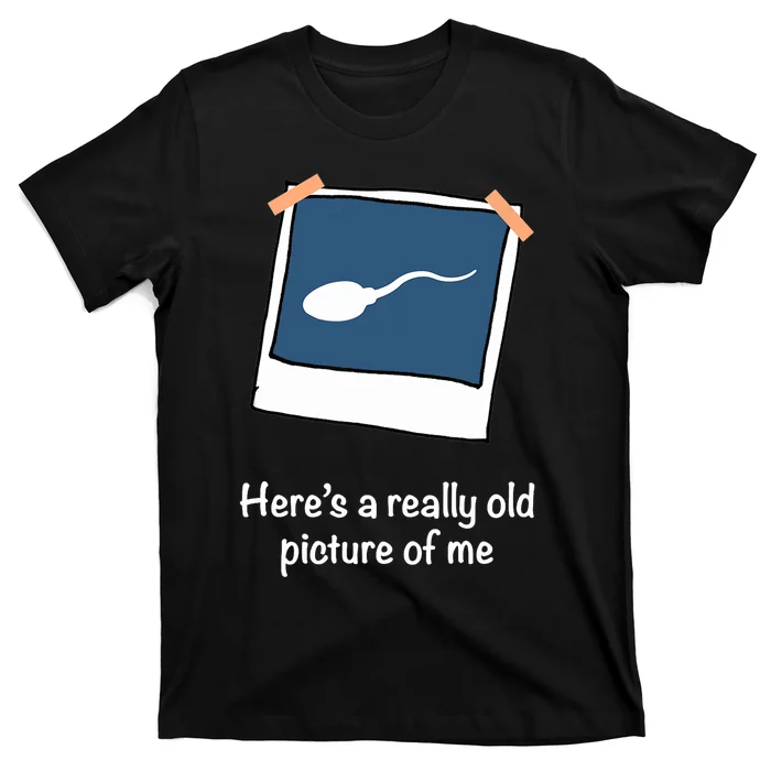 Here's A Really Old Picture Of Me Funny Sperm Gag Adult T-Shirt