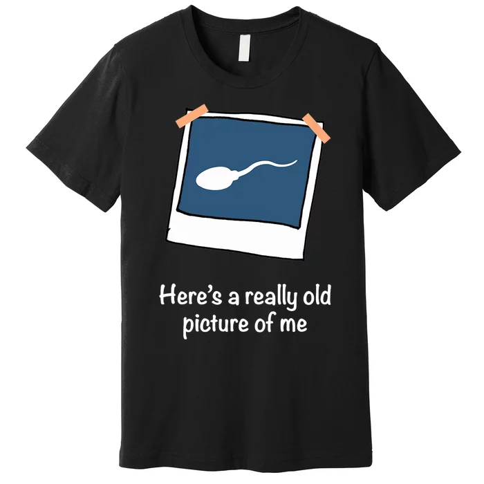 Here's A Really Old Picture Of Me Funny Sperm Gag Adult Premium T-Shirt