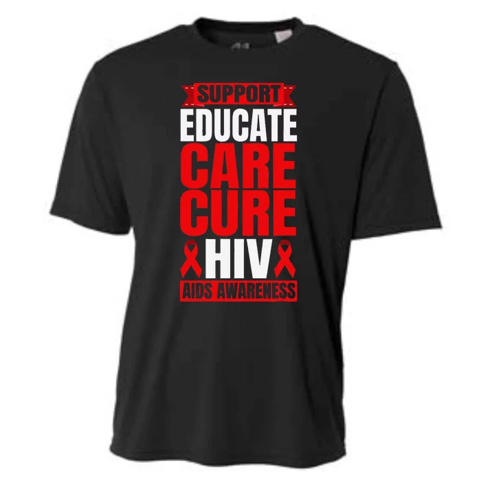 Hiv Awareness Red Ribbon World Aids Day Fighters Cooling Performance Crew T-Shirt