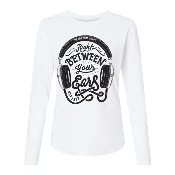 Headroom Audio Right Between Your Ears Womens Cotton Relaxed Long Sleeve T-Shirt