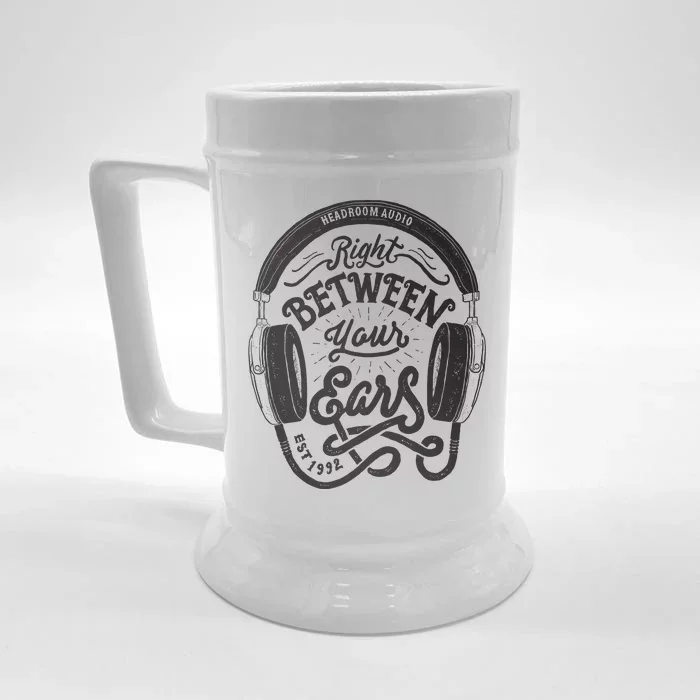 Headroom Audio Right Between Your Ears Front & Back Beer Stein