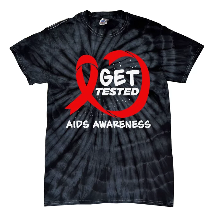 Hiv Awareness Red Ribbon World Aids Day Fighters Tie-Dye T-Shirt