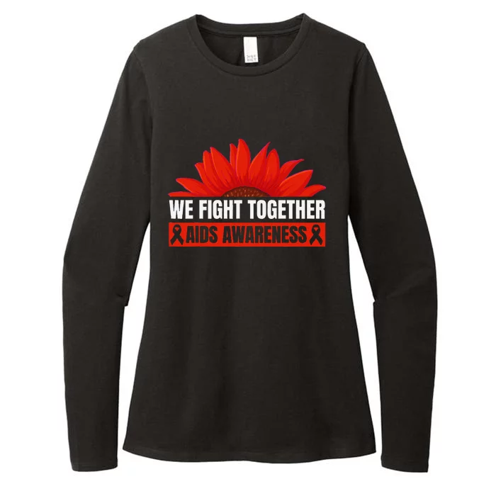 Hiv Awareness Red Ribbon World Aids Day Fighters Womens CVC Long Sleeve Shirt