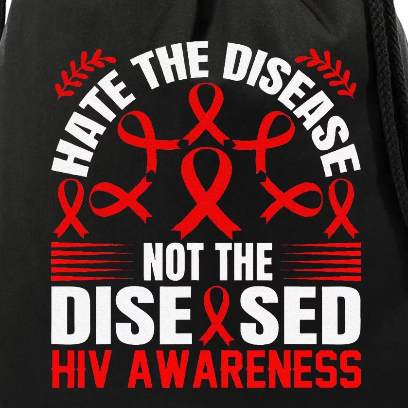 Hiv Awareness Red Ribbon World Aids Day Fighters Drawstring Bag