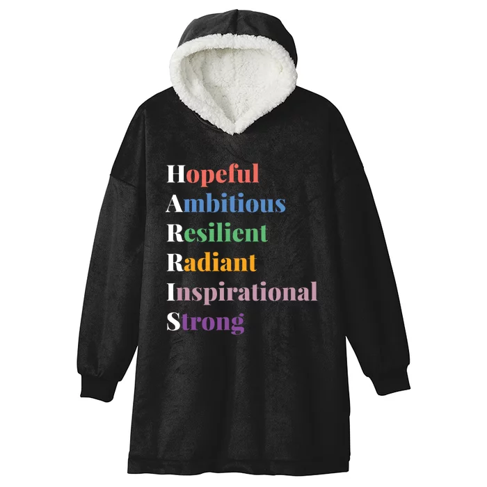 Hopeful Ambitious Resilient Radiant Inspirational Strong Hooded Wearable Blanket