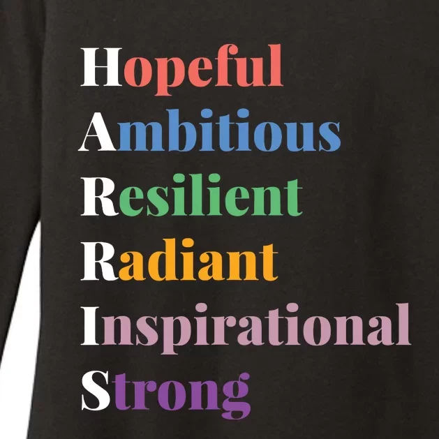 Hopeful Ambitious Resilient Radiant Inspirational Strong Womens CVC Long Sleeve Shirt