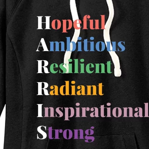 Hopeful Ambitious Resilient Radiant Inspirational Strong Women's Fleece Hoodie