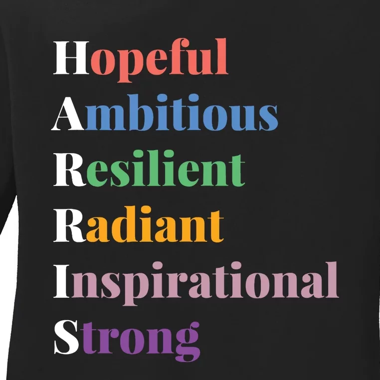 Hopeful Ambitious Resilient Radiant Inspirational Strong Ladies Long Sleeve Shirt