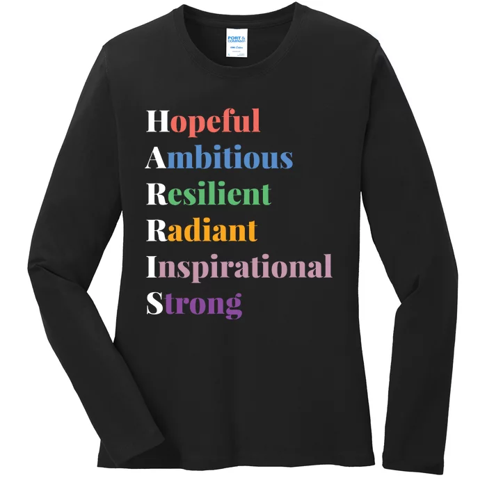 Hopeful Ambitious Resilient Radiant Inspirational Strong Ladies Long Sleeve Shirt