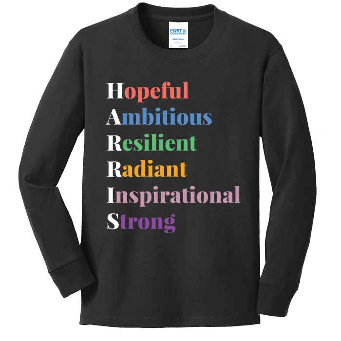 Hopeful Ambitious Resilient Radiant Inspirational Strong Kids Long Sleeve Shirt