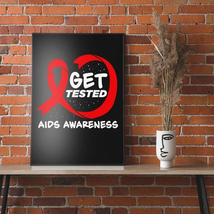 Hiv Awareness Red Ribbon World Aids Day Fighters Poster