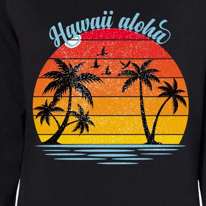 Hawaii Aloha Retro Sunset Beach Womens California Wash Sweatshirt