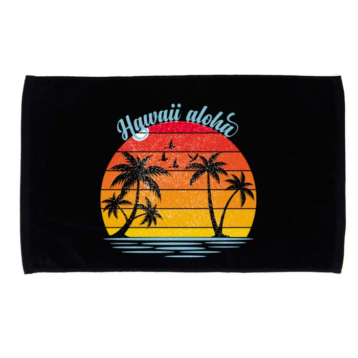 Hawaii Aloha Retro Sunset Beach Microfiber Hand Towel