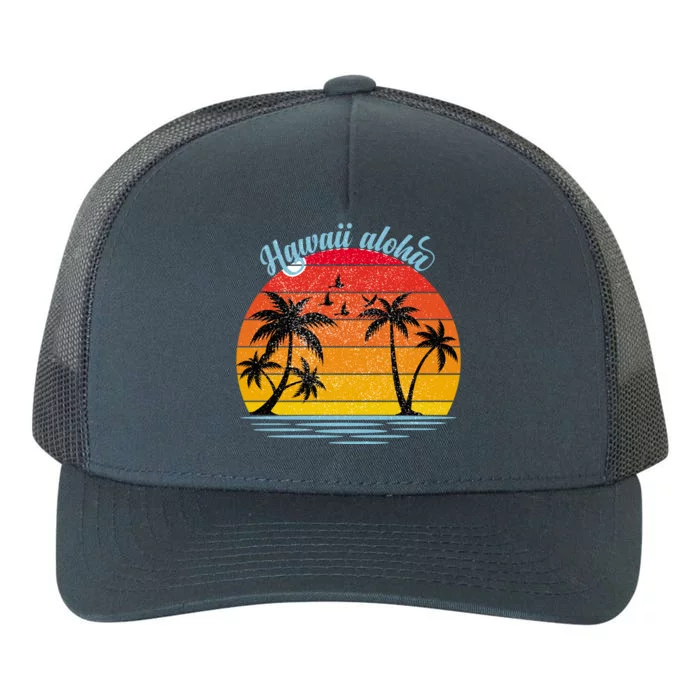 Hawaii Aloha Retro Sunset Beach Yupoong Adult 5-Panel Trucker Hat