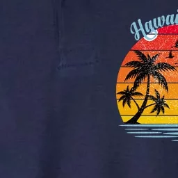 Hawaii Aloha Retro Sunset Beach Softstyle Adult Sport Polo