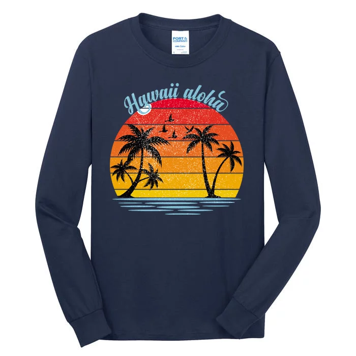 Hawaii Aloha Retro Sunset Beach Tall Long Sleeve T-Shirt