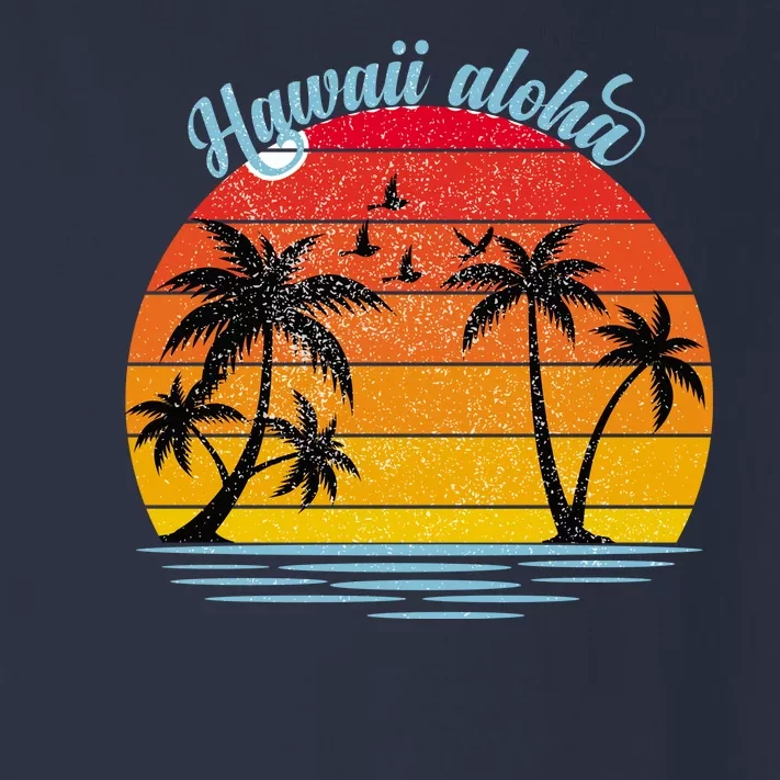 Hawaii Aloha Retro Sunset Beach Toddler Long Sleeve Shirt