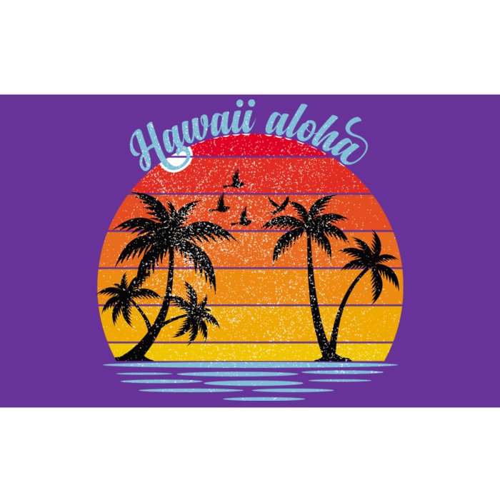 Hawaii Aloha Retro Sunset Beach Bumper Sticker