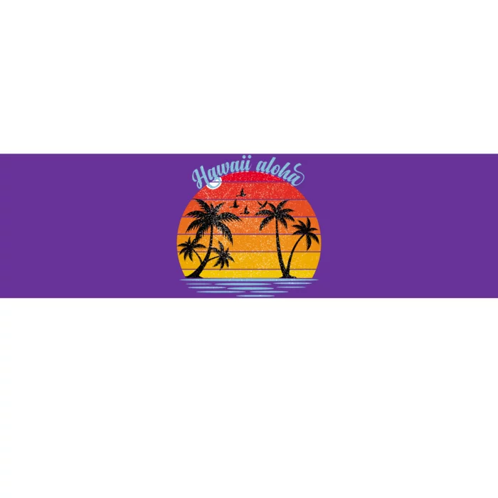 Hawaii Aloha Retro Sunset Beach Bumper Sticker