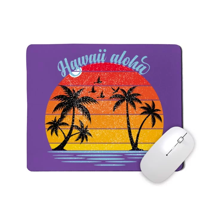 Hawaii Aloha Retro Sunset Beach Mousepad