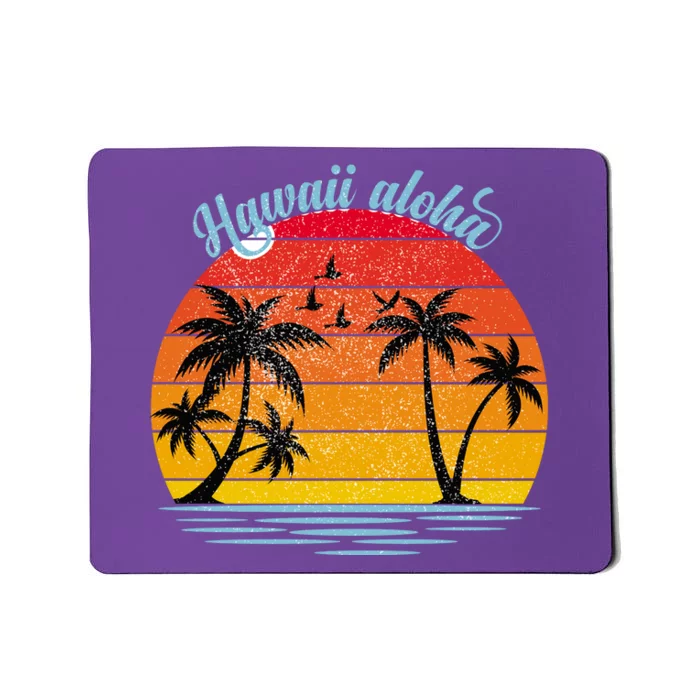 Hawaii Aloha Retro Sunset Beach Mousepad