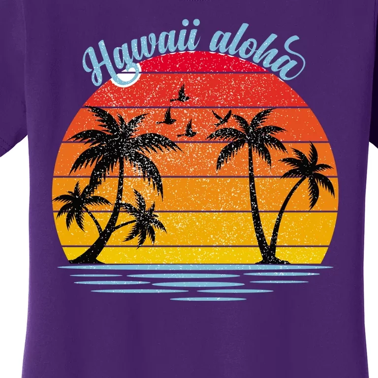 Hawaii Aloha Retro Sunset Beach Women's T-Shirt