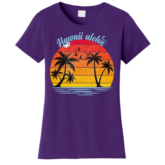 Hawaii Aloha Retro Sunset Beach Women's T-Shirt