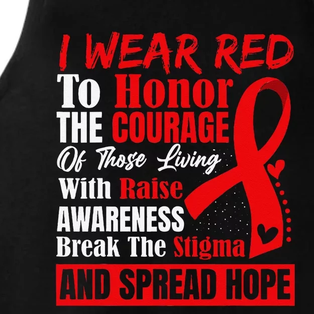 Hiv Awareness Red Ribbon World Aids Day Fighters Ladies Tri-Blend Wicking Tank