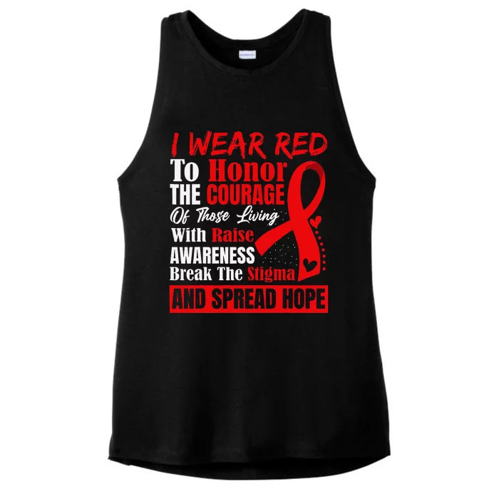 Hiv Awareness Red Ribbon World Aids Day Fighters Ladies Tri-Blend Wicking Tank