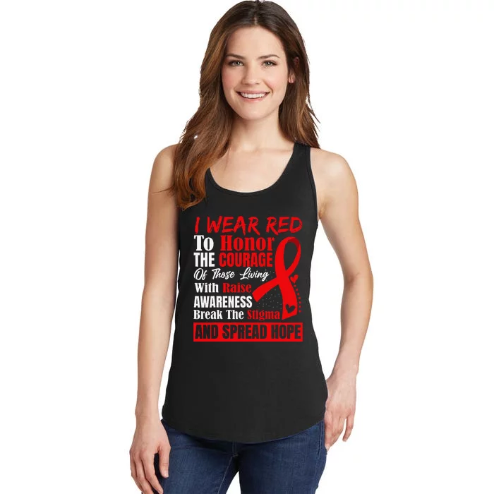 Hiv Awareness Red Ribbon World Aids Day Fighters Ladies Essential Tank