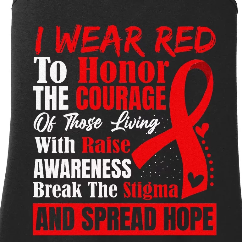 Hiv Awareness Red Ribbon World Aids Day Fighters Ladies Essential Tank