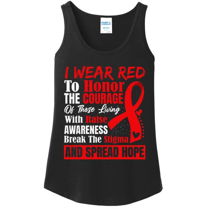 Hiv Awareness Red Ribbon World Aids Day Fighters Ladies Essential Tank