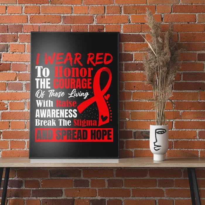 Hiv Awareness Red Ribbon World Aids Day Fighters Poster