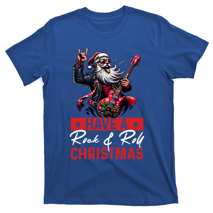 Have A Rock And Roll Christmas Funny Santa Guitar Player Gift T-Shirt