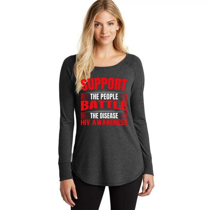 Hiv Awareness Red Ribbon World Aids Day Fighters Women's Perfect Tri Tunic Long Sleeve Shirt