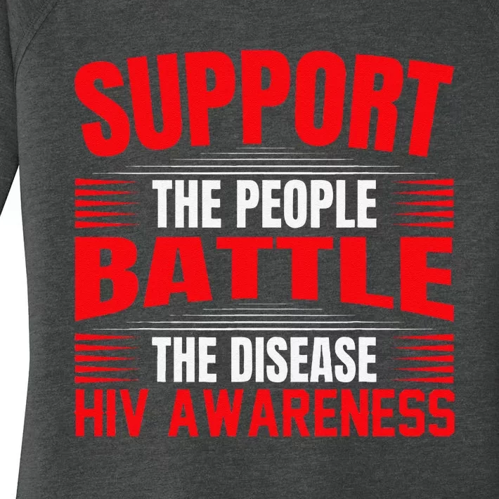 Hiv Awareness Red Ribbon World Aids Day Fighters Women's Perfect Tri Tunic Long Sleeve Shirt