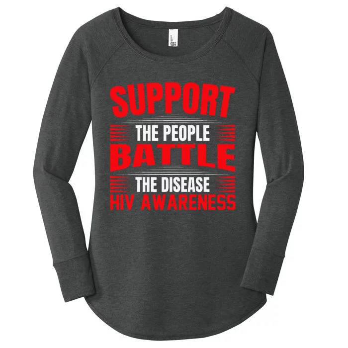 Hiv Awareness Red Ribbon World Aids Day Fighters Women's Perfect Tri Tunic Long Sleeve Shirt